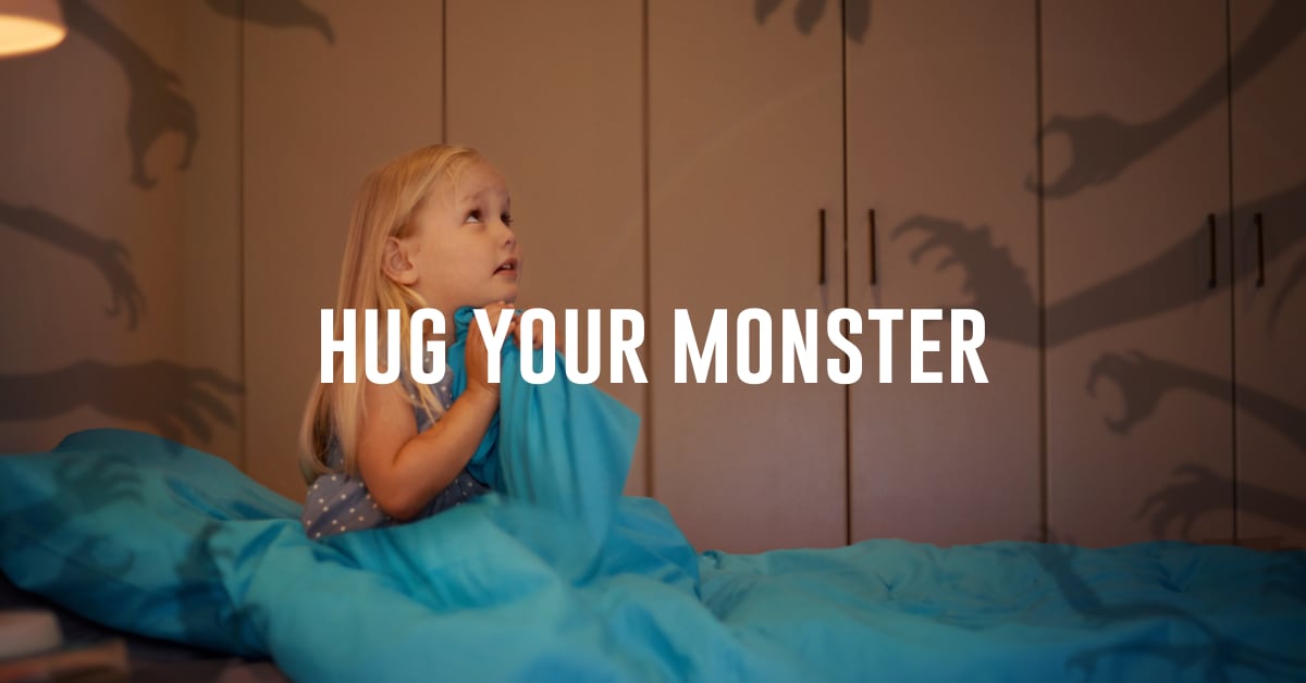 It’s time to hug your monster. When we have uncomfortable feelings and emotions, it’s tempting to try to push them away. Unfortunately, this just increases the intensity and duration with which we feel them. We use all of our mental energy trying not to feel them, which only makes us feel them more.